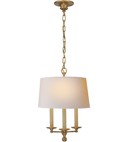 Visual Comfort SL5818HAB-NP E. F. Chapman Classic 3 Light 14 inch Hand-Rubbed Antique Brass Hanging Shade Ceiling Light  photo