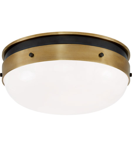 Thomas O Brien Hicks 2 Light 13 Inch Bronze And Hand Rubbed Antique Brass Flush Mount Ceiling Light Small