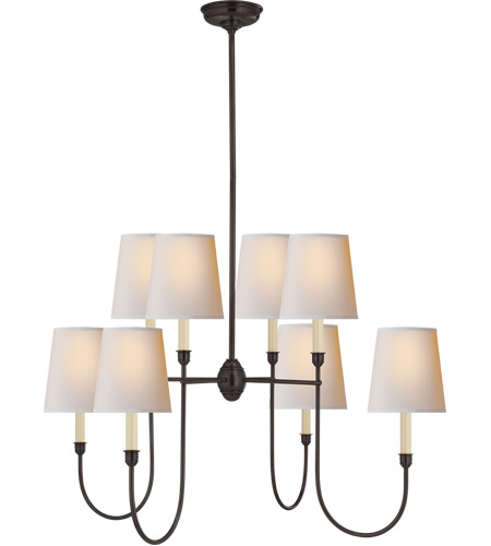 36 Inch Bronze Chandelier Ceiling Light, Visual Comfort Chandelier With Shades