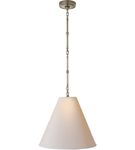 Visual Comfort TOB5090AN-NP Thomas O'Brien Goodman 1 Light 15 inch Antique Nickel Hanging Shade Ceiling Light in Natural Paper photo
