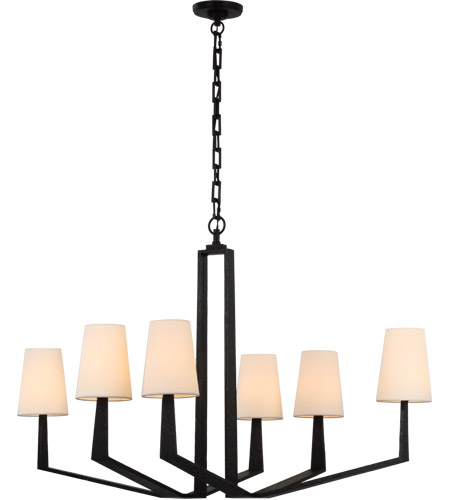 Aged Iron Chandelier Ceiling Light, Visual Comfort Chandelier With Shades