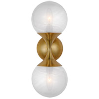 Visual Comfort ARN2405HAB-WG AERIN Cristol 2 Light 6 inch Hand-Rubbed Antique Brass Double Sconce Wall Light, Small thumb