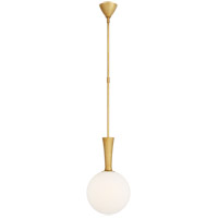 Visual Comfort ARN5360HAB-WG AERIN Sesia 1 Light 12 inch Hand-Rubbed Antique Brass Pendant Ceiling Light, Small thumb