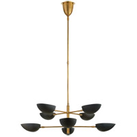 Visual Comfort ARN5501HAB-BLK AERIN Graphic 8 Light 38 inch Hand-Rubbed Antique Brass Two-Tier Chandelier Ceiling Light in Black, Large thumb