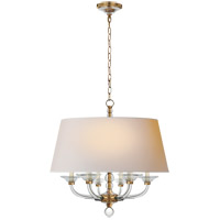 Visual Comfort CHC1526AB-NP Chapman & Myers Stacked Ball 6 Light 30 inch Antique-Burnished Brass Hanging Shade Ceiling Light photo thumbnail