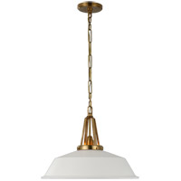 Visual Comfort CHC5462AB-WHT Chapman & Myers Layton LED 20 inch Antique-Burnished Brass Pendant Ceiling Light in Matte White thumb