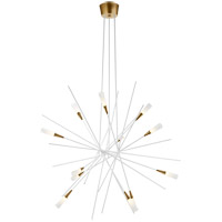 Visual Comfort CHC5600WHT Chapman & Myers Stellar LED 38 inch Matte White and Brass Chandelier Ceiling Light, Large photo thumbnail