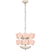 Visual Comfort KS5065PN-BLS Kate Spade New York Leighton 4 Light 13 inch Polished Nickel Chandelier Ceiling Light in Blush Tinted Glass, Small photo thumbnail