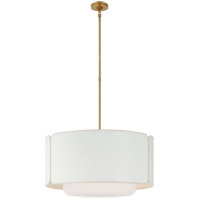Visual Comfort KS5082SB/WG-L/CRE kate spade new york Eyre LED 28 inch Soft Brass and Soft White Glass Hanging Shade Ceiling Light, Large thumb