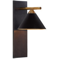 Visual Comfort KW2410BZ/AB-BLK Kelly Wearstler Cleo 1 Light 7 inch Bronze and Antique-Burnished Brass Sconce Wall Light in Black photo thumbnail