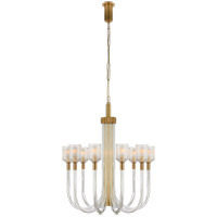 Visual Comfort KW5401CRB/AB Kelly Wearstler Reverie 10 Light 30 inch Clear Ribbed Glass and Brass Chandelier Ceiling Light in Clear Glass and Brass photo thumbnail