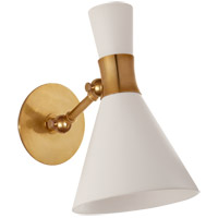 Visual Comfort S2640HAB-WHT Studio Vc Liam 1 Light 7 inch Hand-Rubbed Antique Brass Articulating Sconce Wall Light in Matte White, Small photo thumbnail