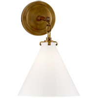 Visual Comfort TOB2225HAB/G6-WG Thomas O'Brien Katie 1 Light 9 inch Hand-Rubbed Antique Brass Decorative Wall Light in White Glass photo thumbnail