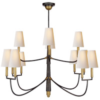 Visual Comfort TOB5017BZ/HAB-NP Thomas O'Brien Farlane 12 Light 48 inch Bronze with Antique Brass Accents Chandelier Ceiling Light in Natural Paper, Bronze and Hand-Rubbed Antique Brass photo thumbnail