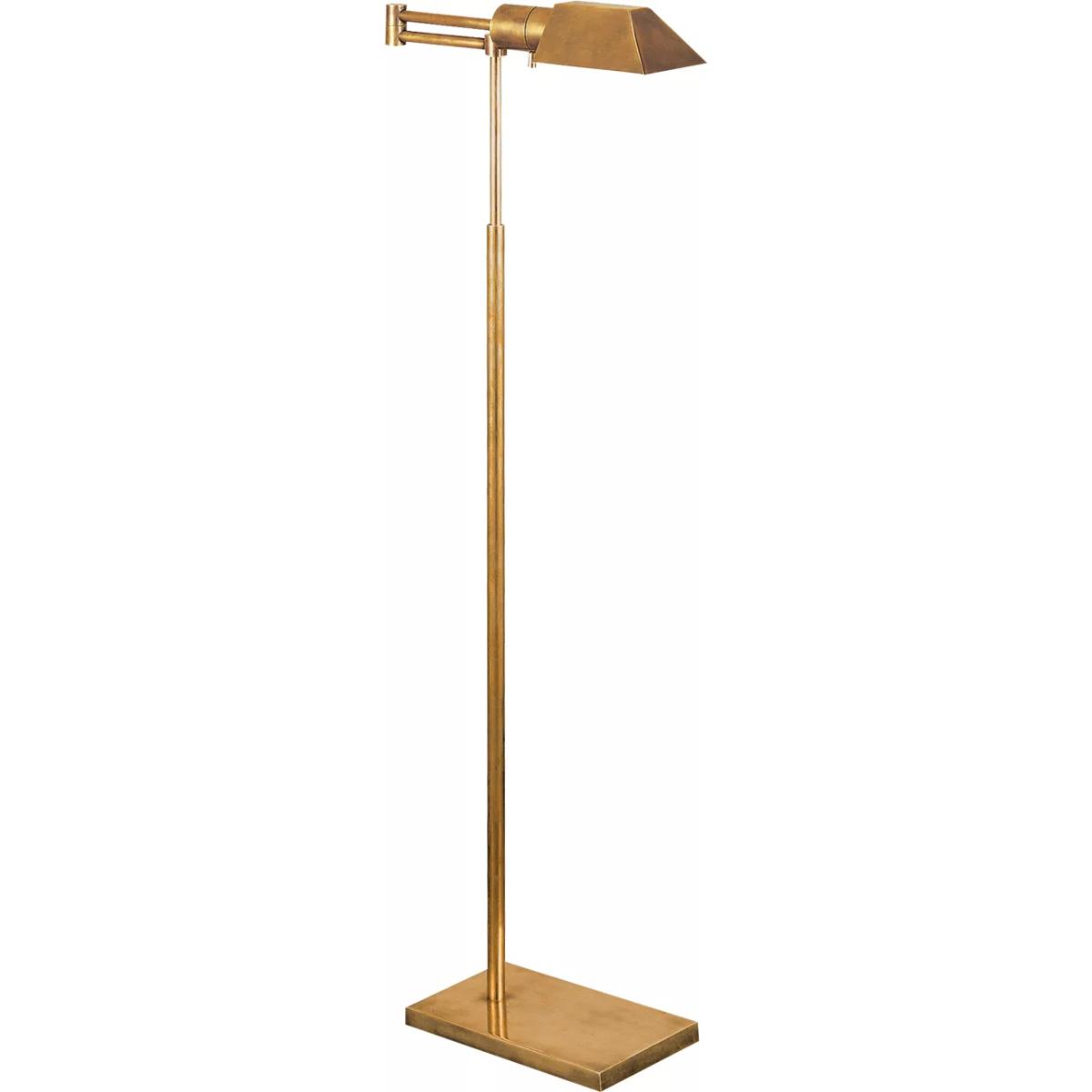 Visual Comfort Signature Collection 81134HAB Studio 43 inch 40 watt Hand-Rubbed Antique Brass Swing Arm Floor Lamp Portable Light
