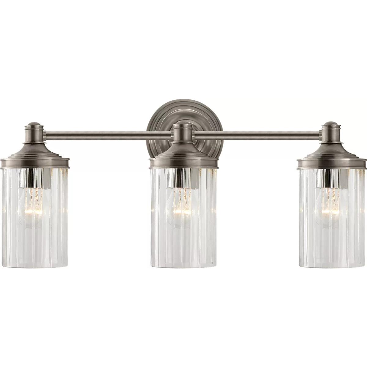 Visual Comfort Signature Collection AH2202AN-CG Alexa Hampton Ava 3 Light 20 inch Antique Nickel Triple Bath Sconce Wall Light