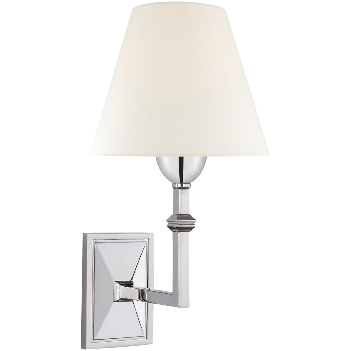 Lighting New York AH2305PN-L Visual Comfort Signature Collection Alexa Hampton Jane 1 Light 7 inch Polished Nickel Wall Sconce Wall Light in Linen AH2
