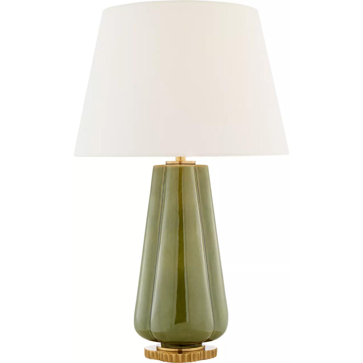 Visual Comfort Signature Collection AH3127GRN-L Alexa Hampton Penelope 30 inch 60 watt Green Porcelain Table Lamp Portable Light in Linen