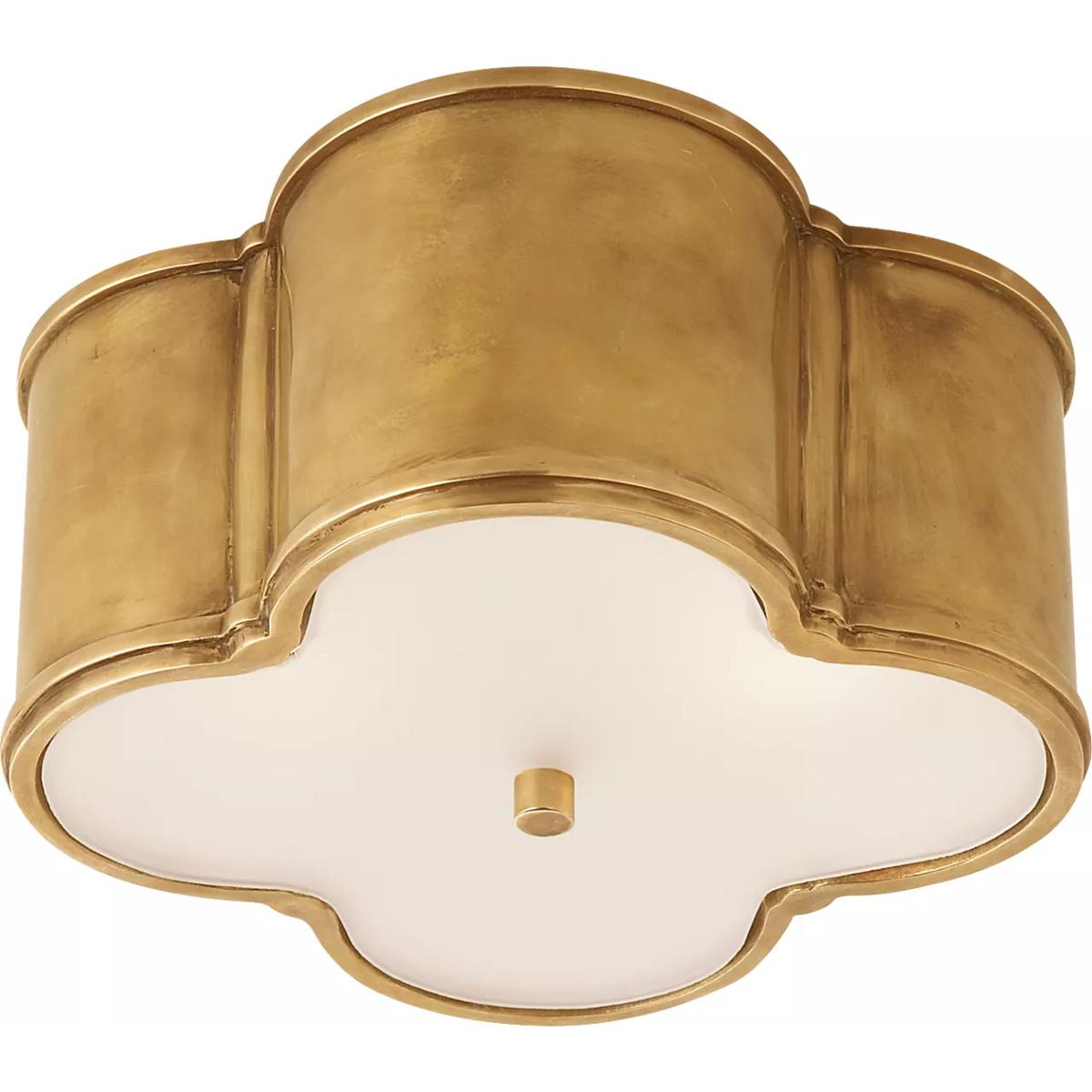 Visual Comfort Signature Collection AH4014NB-FG Alexa Hampton Basil 2 Light 11.25 inch Natural Brass Flush Mount Ceiling Light, Small