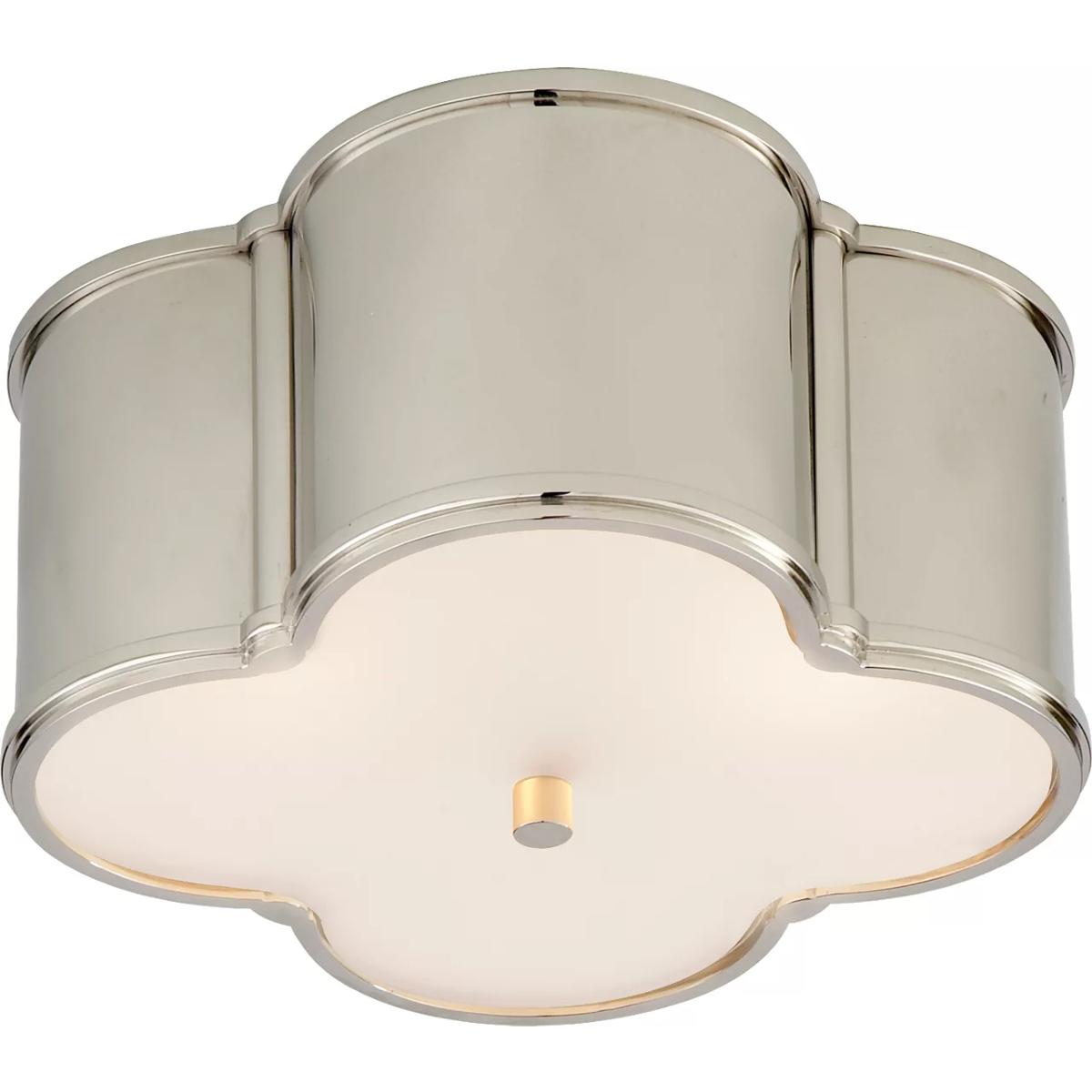 Visual Comfort Signature Collection AH4014PN-FG Alexa Hampton Basil 2 Light 11.25 inch Polished Nickel Flush Mount Ceiling Light, Small