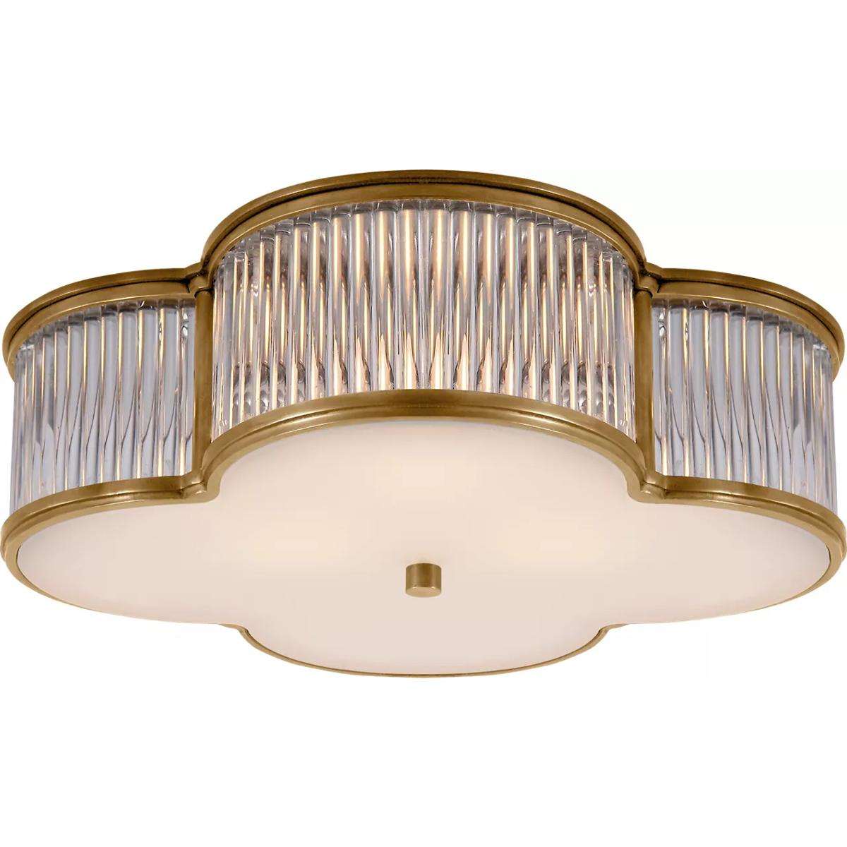 Visual Comfort Signature Collection AH4015NB/CG-FG Alexa Hampton Basil 3 Light 17.25 inch Natural Brass with Clear Glass Flush Mount Ceiling Light in