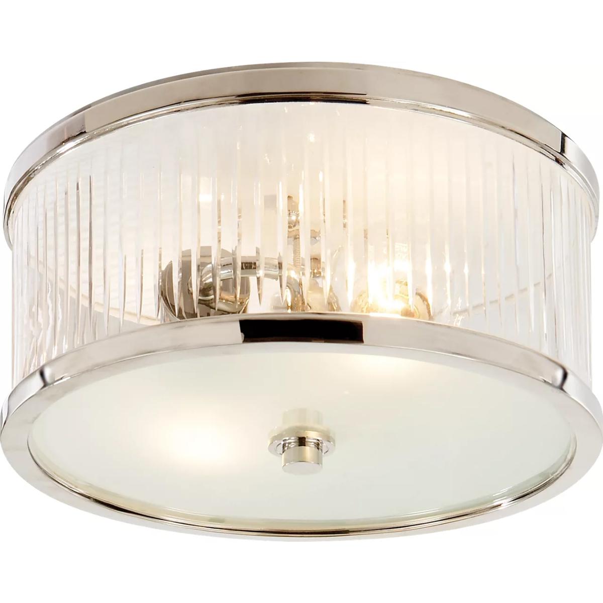 Visual Comfort Signature Collection AH4200PN-FG Alexa Hampton Randolph 2 Light 11.25 inch Polished Nickel Flush Mount Ceiling Light, Small