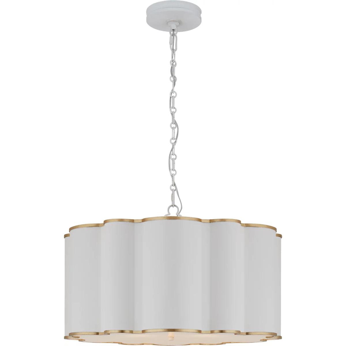 Visual Comfort Signature Collection AH5215WHT/G-FA Alexa Hampton Markos 4 Light 26 inch White with Gild Hanging Shade Ceiling Light, Large