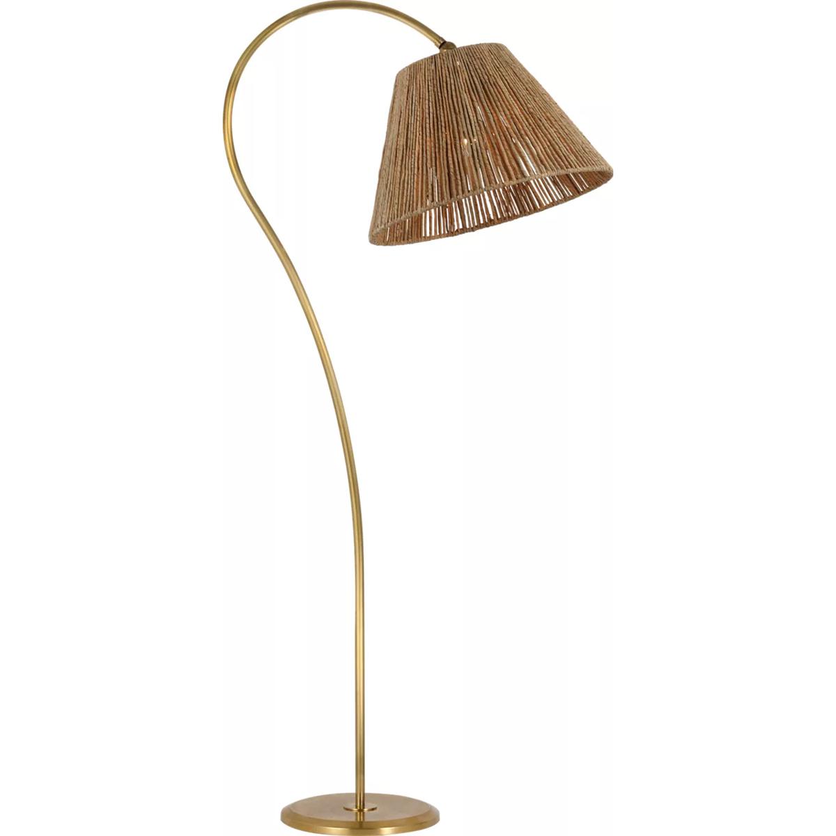 Visual Comfort Signature Collection AL1060HAB-NAB Amber Lewis Dume 63 inch 15 watt Hand-Rubbed Antique Brass Arched Floor Lamp Portable Light in Natur
