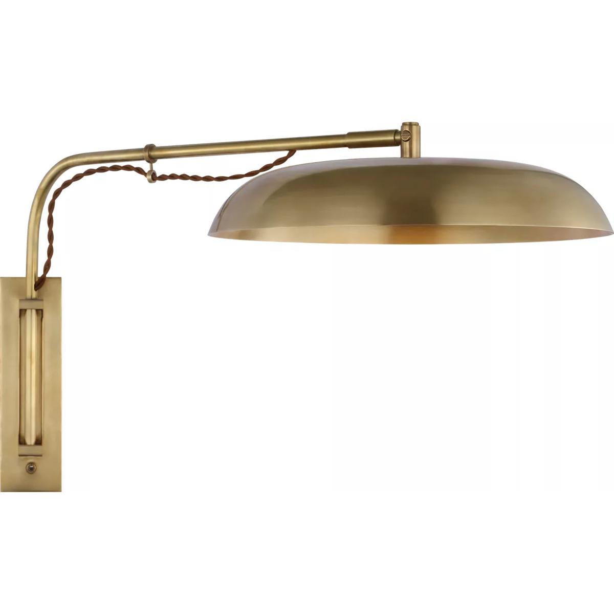 Visual Comfort Signature Collection AL2040HAB-WG Amber Lewis Cyrus LED 14 inch Hand-Rubbed Antique Brass Articulating Wall Light, Medium