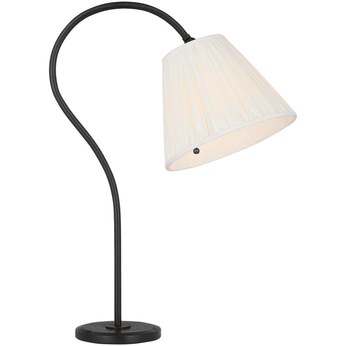 Visual Comfort Signature Collection AL3060AI-SP Amber Lewis Dume 23.5 inch 15 watt Aged Iron Arched Table Lamp Portable Light in Silk Pleated