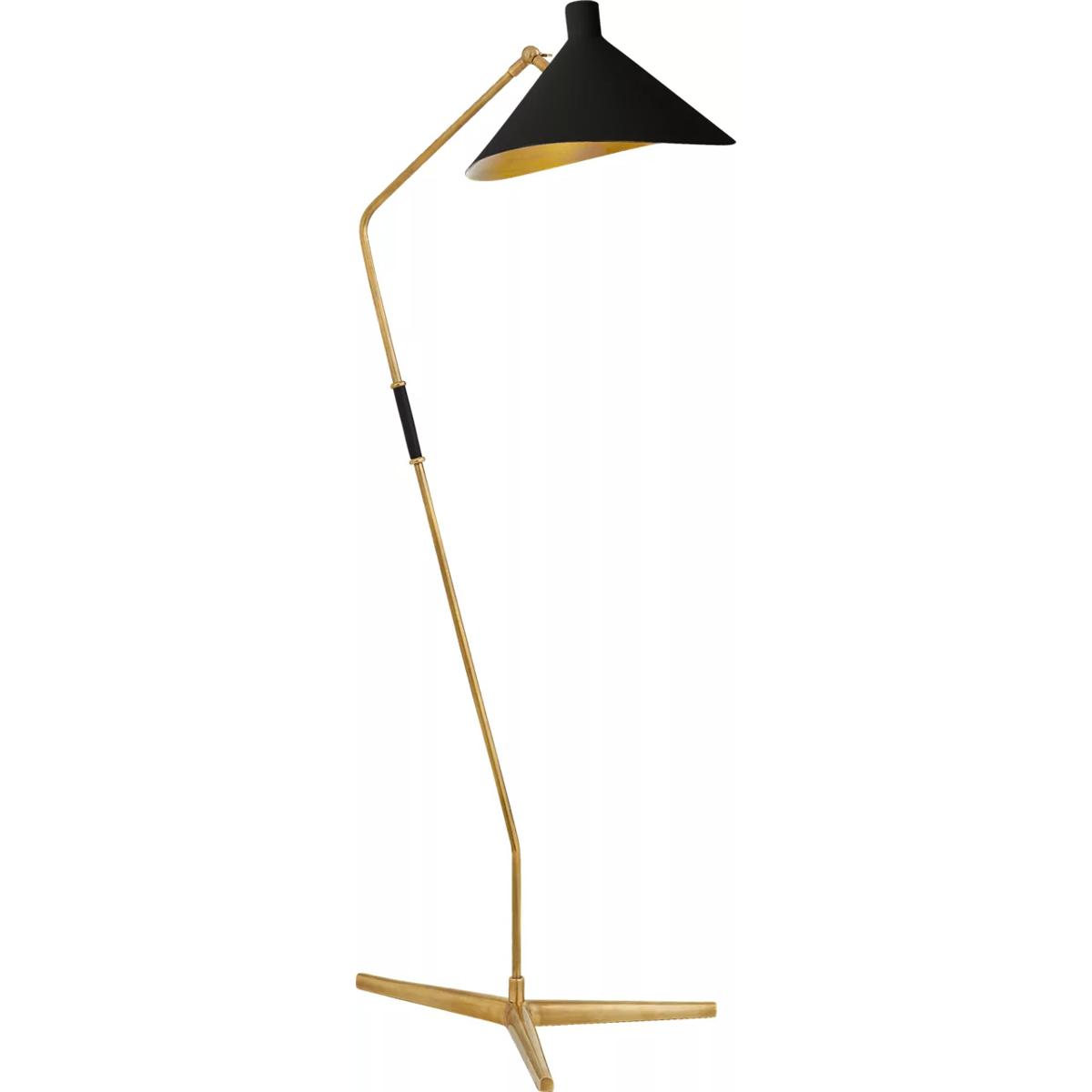 Visual Comfort Signature Collection ARN1013HAB-BLK AERIN Mayotte 55.25 inch 60 watt Hand-Rubbed Antique Brass Offset Floor Lamp Portable Light in Blac