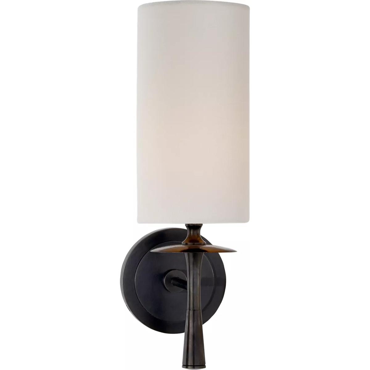 Visual Comfort Signature Collection ARN2018BZ-L AERIN Drunmore 1 Light 4.5 inch Bronze Single Sconce Wall Light in Linen