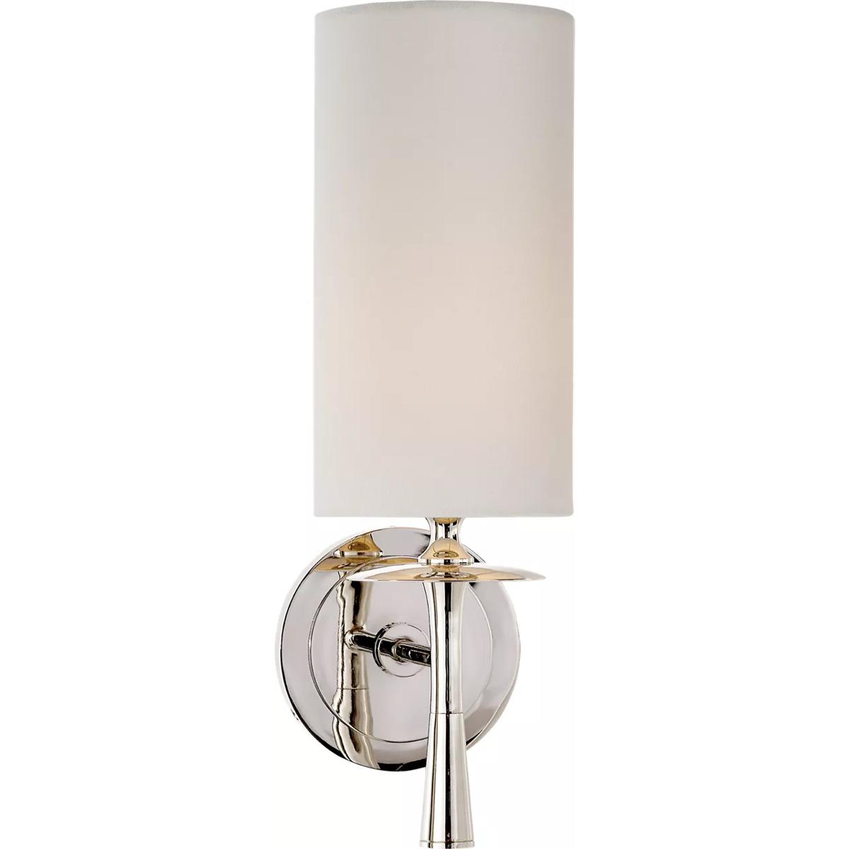 Visual Comfort Signature Collection ARN2018PN-L AERIN Drunmore 1 Light 4.5 inch Polished Nickel Single Sconce Wall Light in Linen