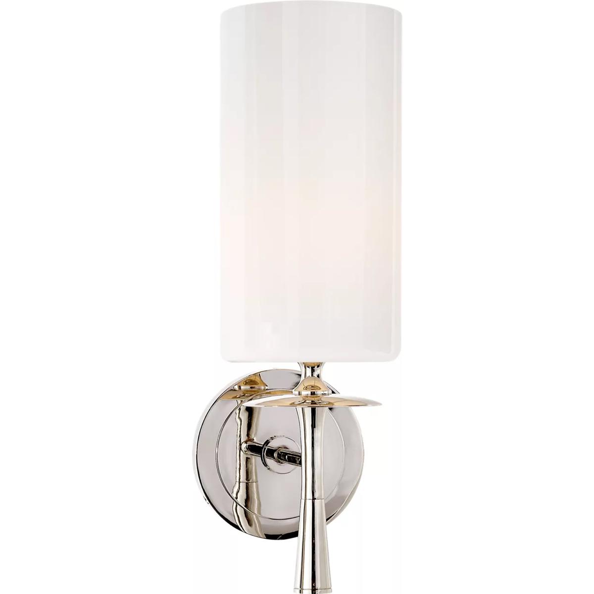 Visual Comfort Signature Collection ARN2018PN-WG AERIN Drunmore 1 Light 4.5 inch Polished Nickel Single Bath Sconce Wall Light in White Glass
