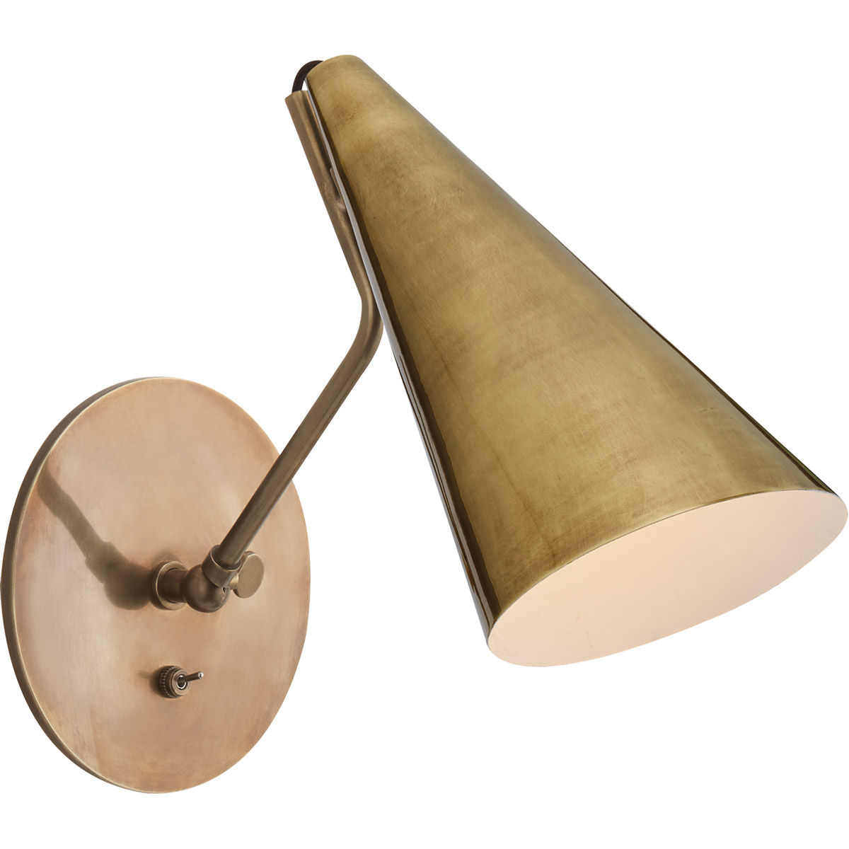 Lighting New York ARN2024HAB-HAB Visual Comfort AERIN Clemente 1 Light 6 inch Hand-Rubbed Antique Brass Wall Light ARN2024HAB-HAB - Open Box
