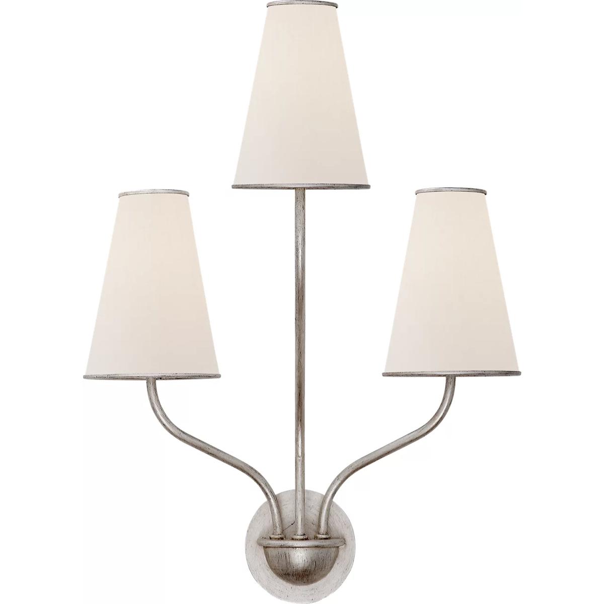 Visual Comfort Signature Collection ARN2051BSL-L AERIN Montreuil 3 Light 16.5 inch Burnished Silver Leaf Wall Sconce Wall Light, Small