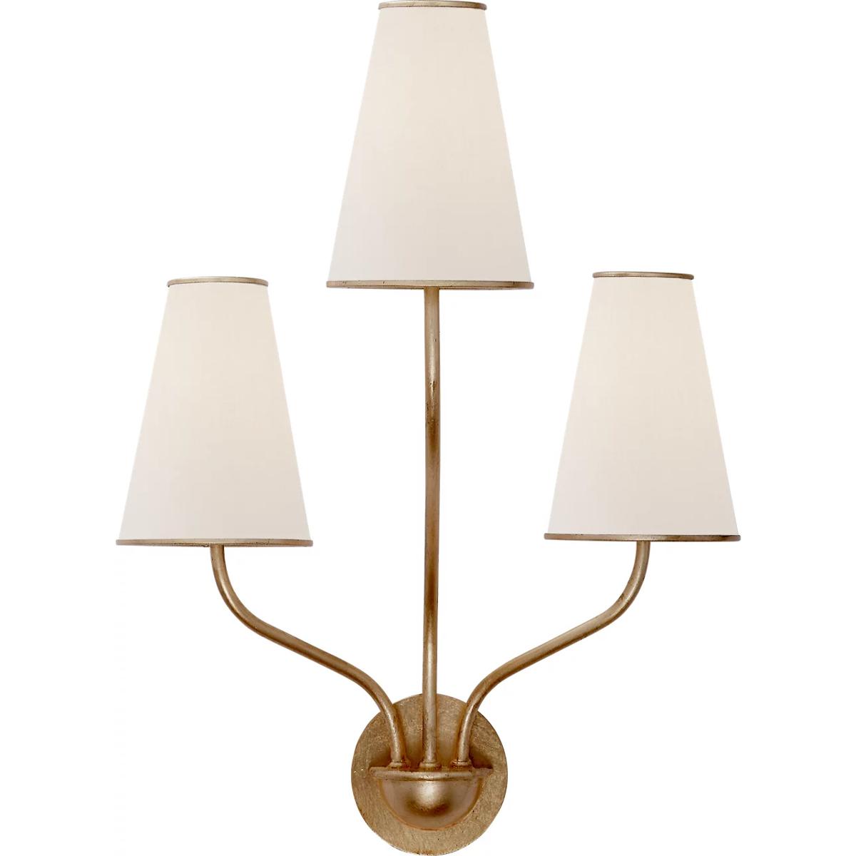 Visual Comfort Signature Collection ARN2051G-L AERIN Montreuil 3 Light 16.5 inch Gild Wall Sconce Wall Light, Small