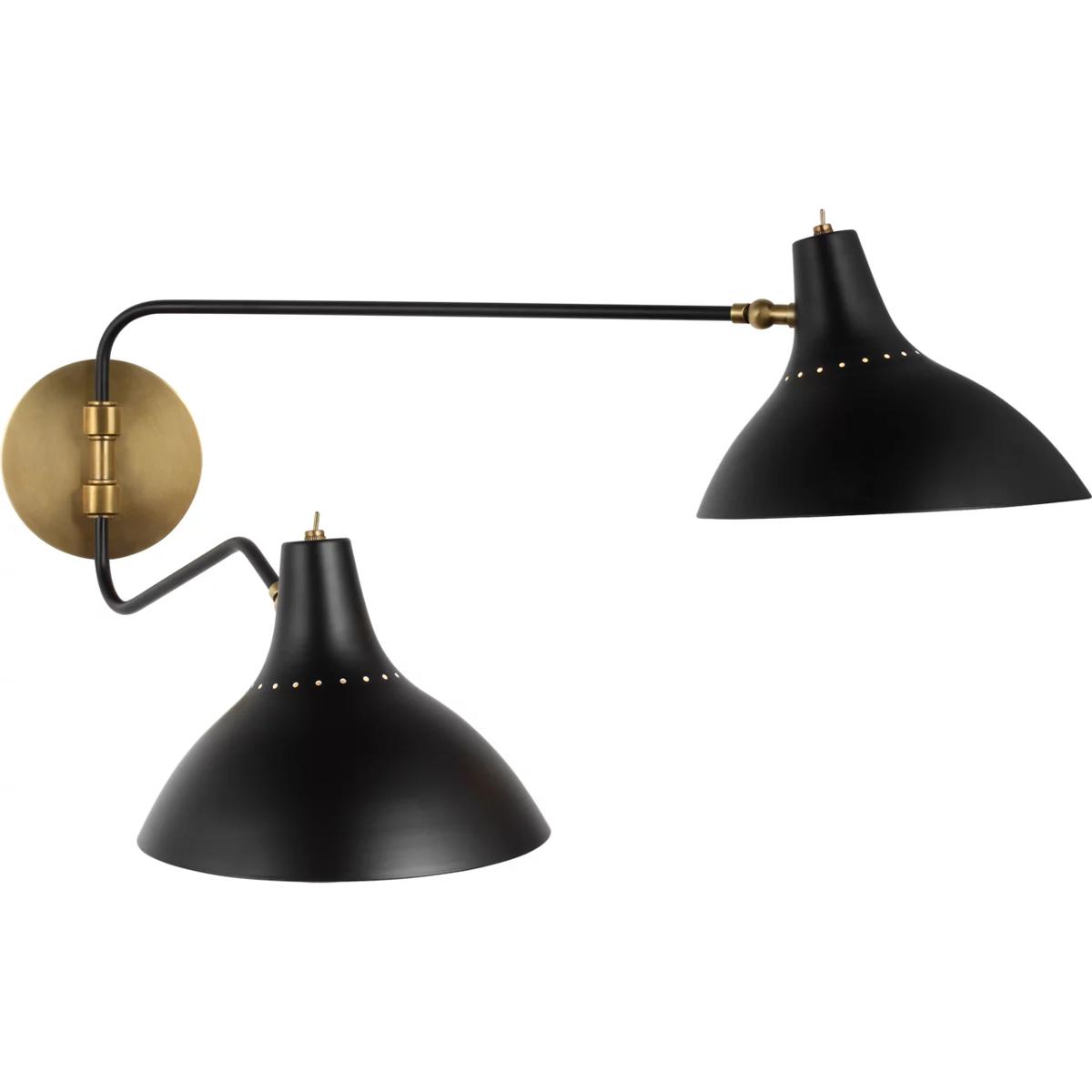 Visual Comfort Signature Collection ARN2071BLK AERIN Charlton 9.25 inch 40 watt Black Double Wall Light, Medium