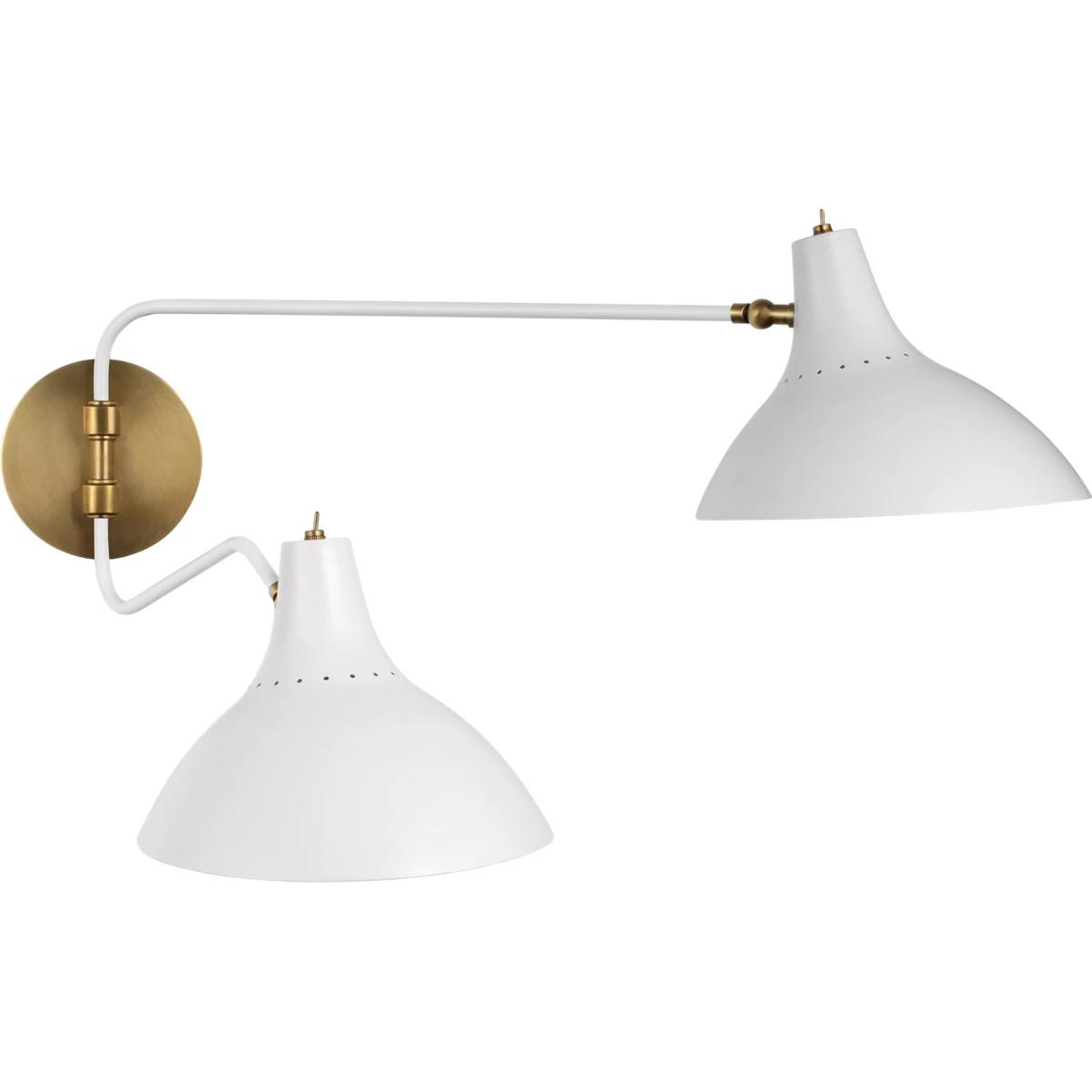 Visual Comfort Signature Collection ARN2071WHT AERIN Charlton 9.25 inch 40 watt White Double Wall Light, Medium