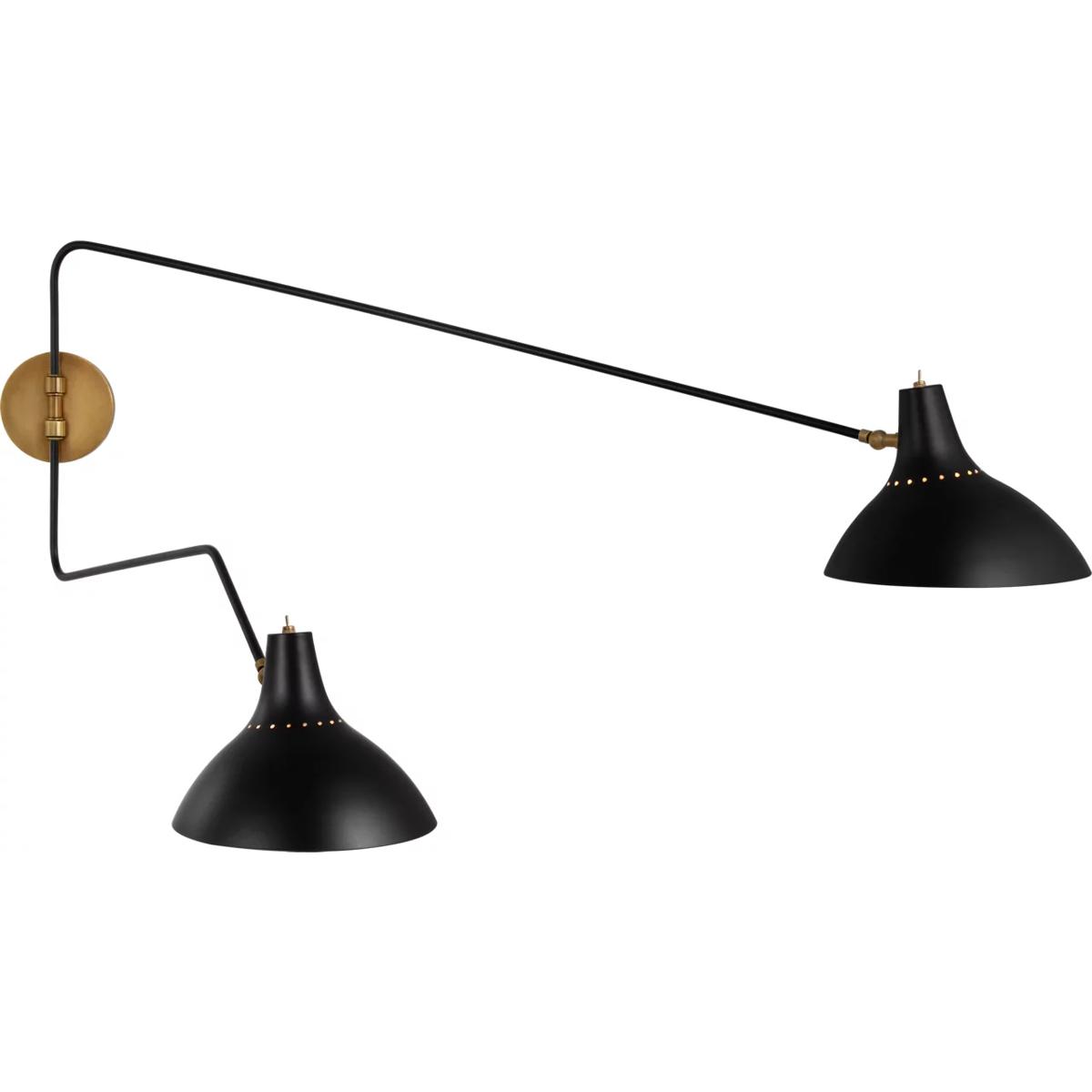 Visual Comfort Signature Collection ARN2072BLK AERIN Charlton 9.25 inch 40 watt Black Double Wall Light, Large