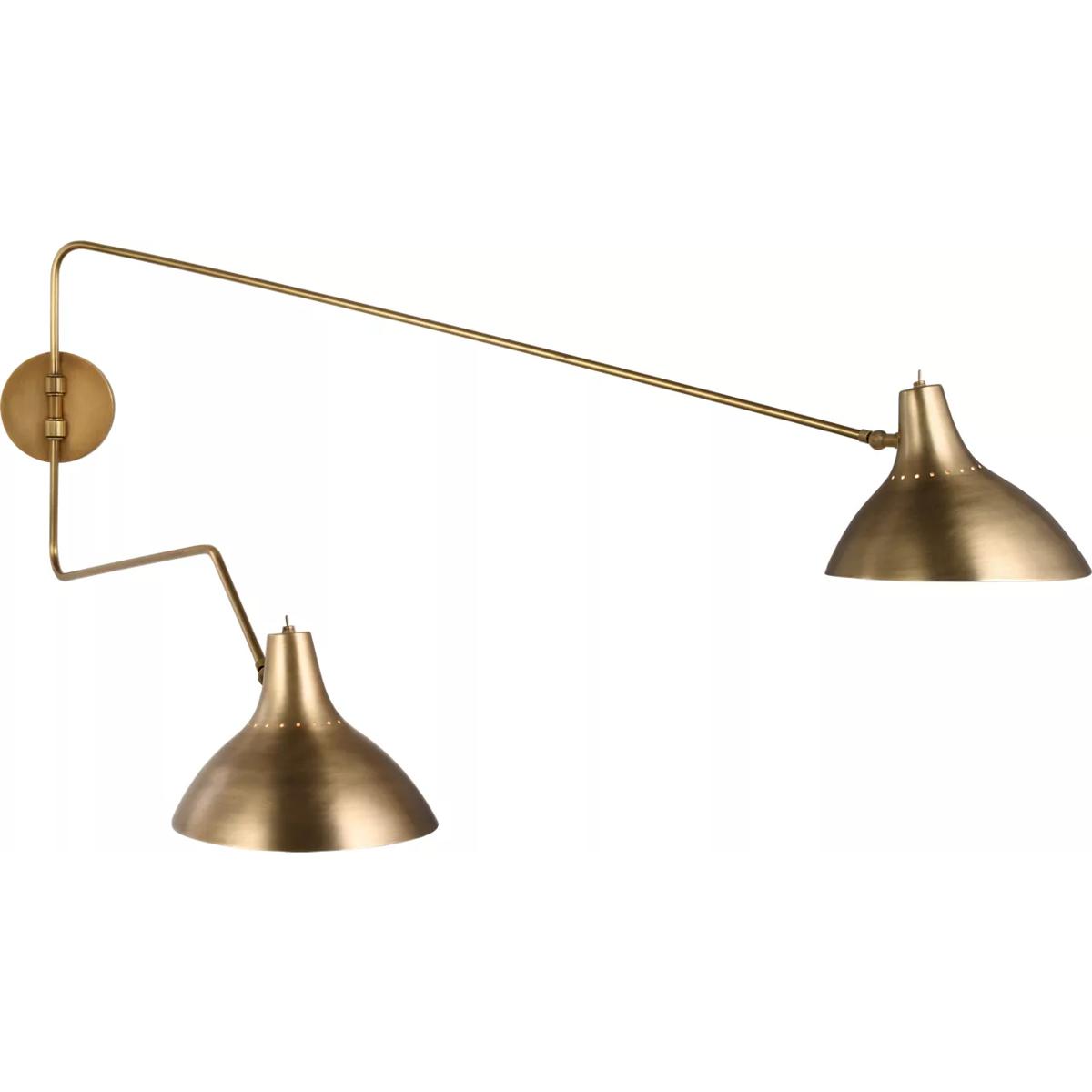 Visual Comfort Signature Collection ARN2072HAB AERIN Charlton 9.25 inch 40 watt Hand-Rubbed Antique Brass Double Wall Light, Large