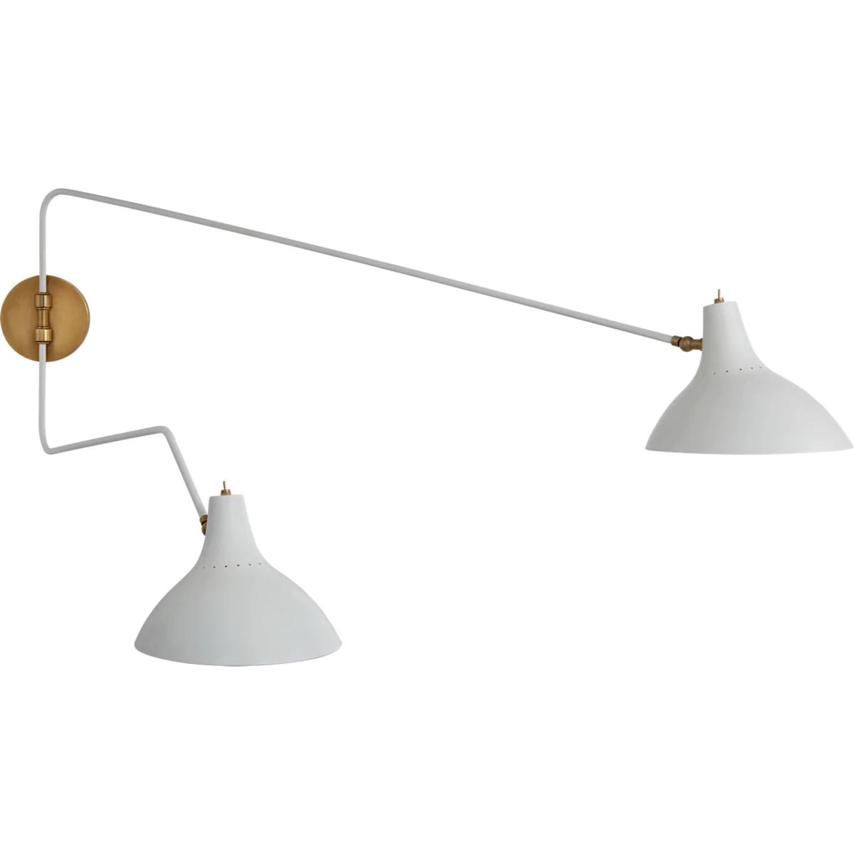 Visual Comfort Signature Collection ARN2072WHT AERIN Charlton 9.25 inch 40 watt White Double Wall Light, Large
