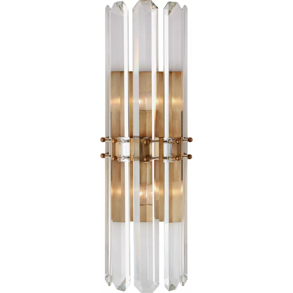 Visual Comfort Signature Collection ARN2125HAB AERIN Bonnington 2 Light 7.5 inch Hand-Rubbed Antique Brass Sconce Wall Light in Crystal