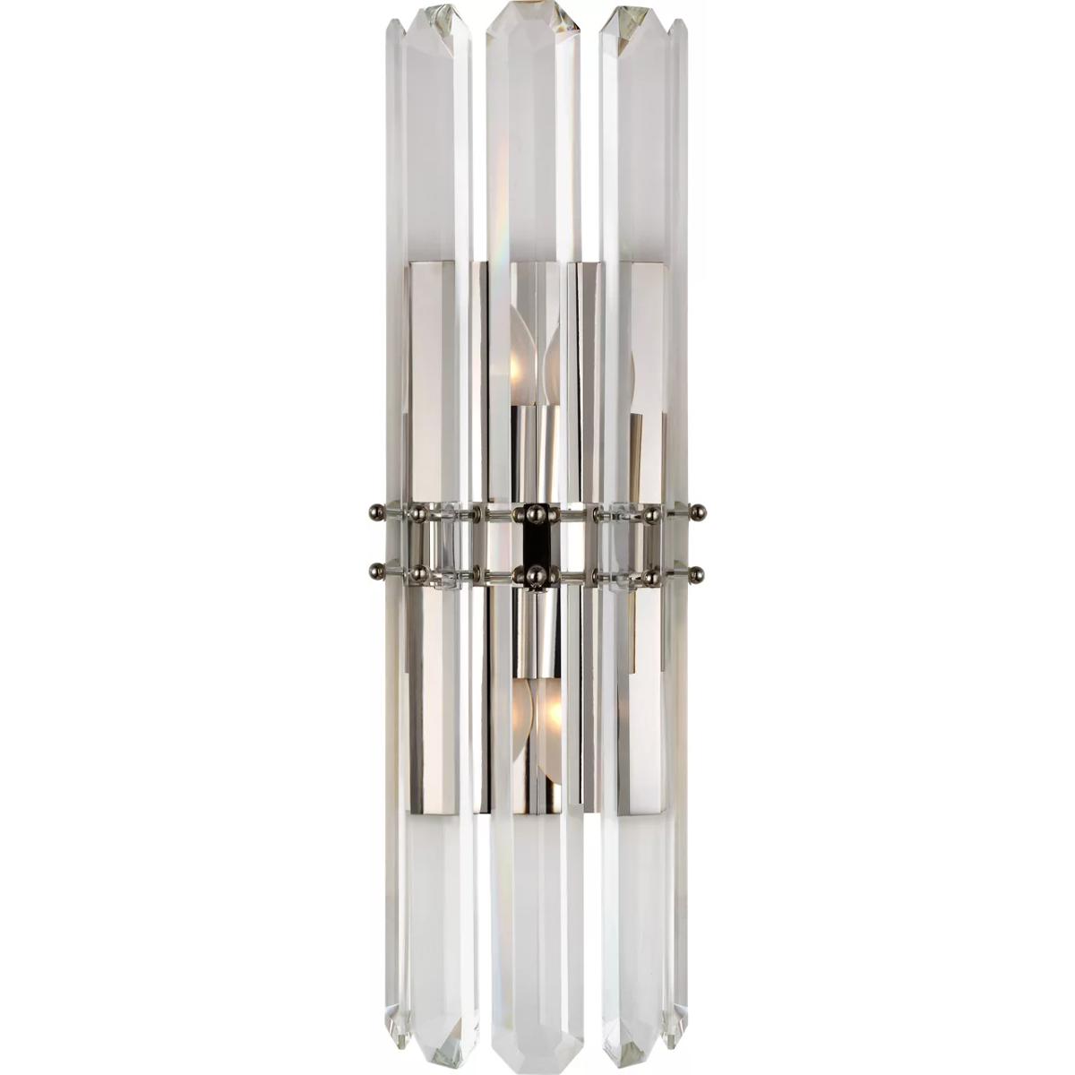 Visual Comfort Signature Collection ARN2125PN AERIN Bonnington 2 Light 7.5 inch Polished Nickel Sconce Wall Light in Crystal