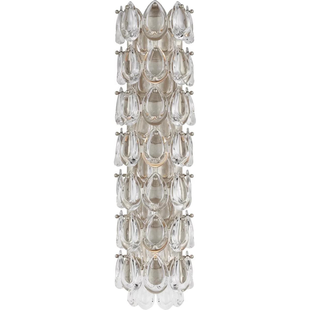 Visual Comfort Signature Collection ARN2171BSL-CG AERIN Liscia 3 Light 6 inch Burnished Silver Leaf Sconce Wall Light