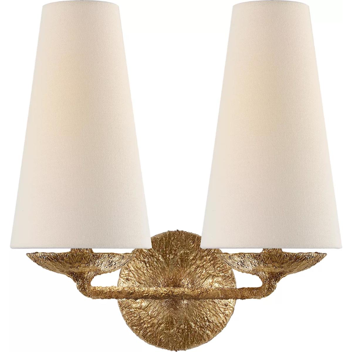 Visual Comfort Signature Collection ARN2202GP-L AERIN Fontaine 2 Light 13.25 inch Gilded Plaster Double Sconce Wall Light