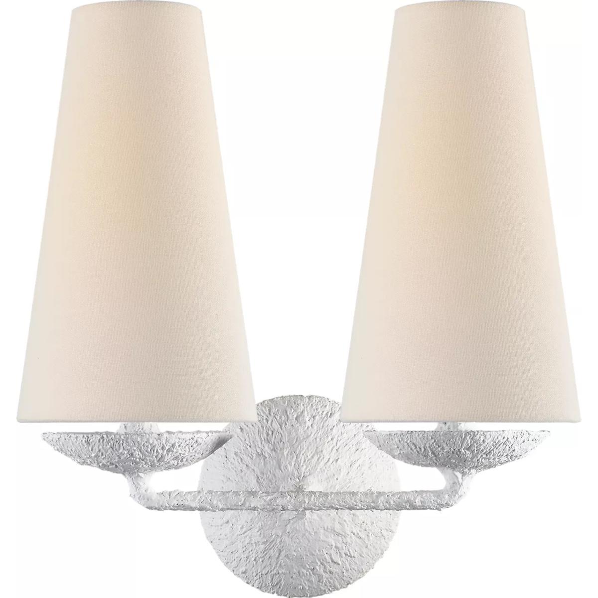 Visual Comfort Signature Collection ARN2202PL-L AERIN Fontaine 2 Light 13.25 inch Plaster Double Sconce Wall Light