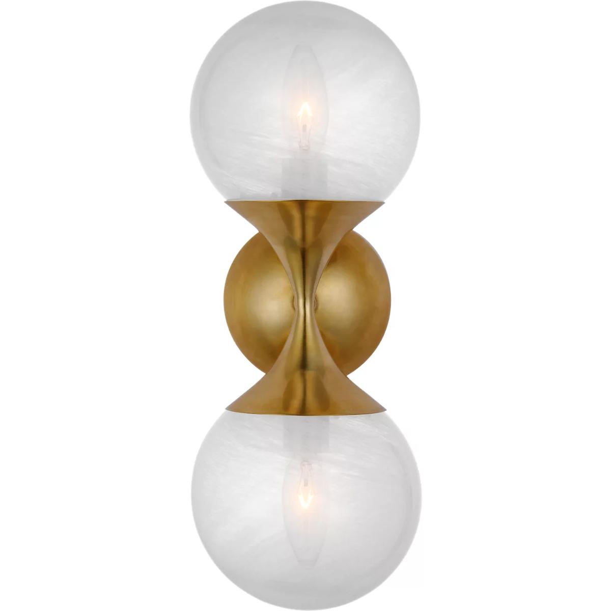 Lighting New York R-ARN2405HAB-WG Visual Comfort AERIN Cristol 2 Light 6 inch Hand-Rubbed Antique Brass Double Sconce Wall Light, Small ARN2405HAB-WG