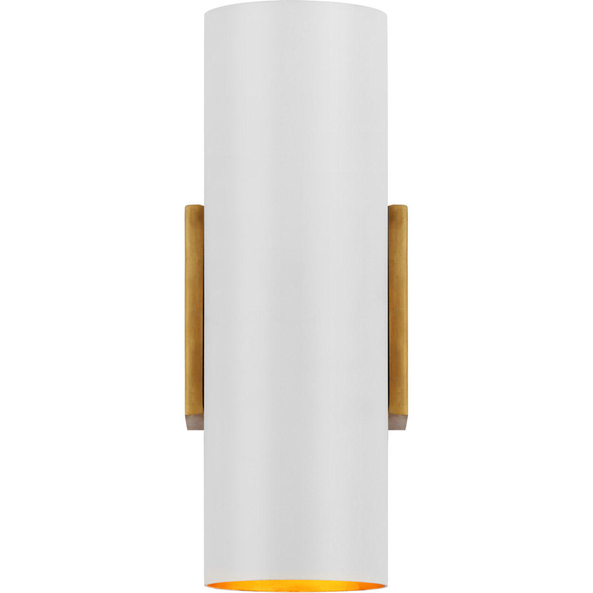 Visual Comfort Signature Collection ARN2440HAB/PW AERIN Nella LED 4.25 inch Hand-Rubbed Antique Brass and Plaster White Cylinder Sconce Wall Light, Sm