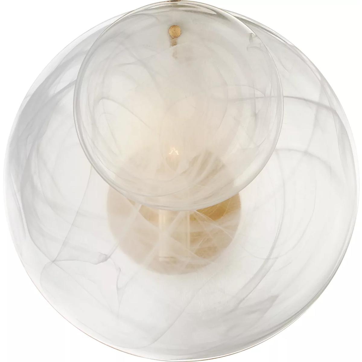 Visual Comfort Signature Collection ARN2455G-WSG AERIN Loire 1 Light 12 inch Gild Sconce Wall Light in White Strie Glass, Small